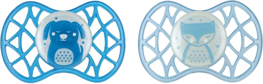Ортодонтическая пустышка Nuvita Air55 Explorer 6m+ (собачка, лис) 2 шт. (NV7086GM)
