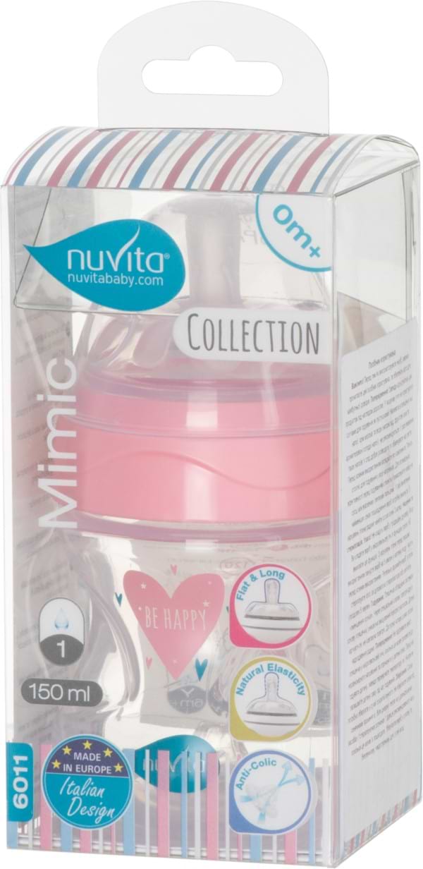 Фото - Бутылочка для кормления Nuvita Антиколиковая Mimic Collection 150 мл Pink (NV6011ROSA)