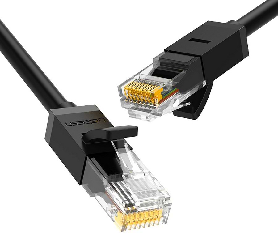 Кабель патч-корд UGREEN NW102 Cat 6 U/UTP Lan Cable 2m Black (20160) - Фото 1