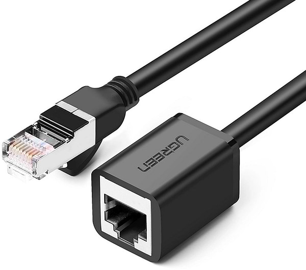 Фото - Кабель патч-корд UGREEN NW112 Cat 6 F/UTP Ethernet RJ45 Extension Male/Female Patch Cords 3m Black (11282)