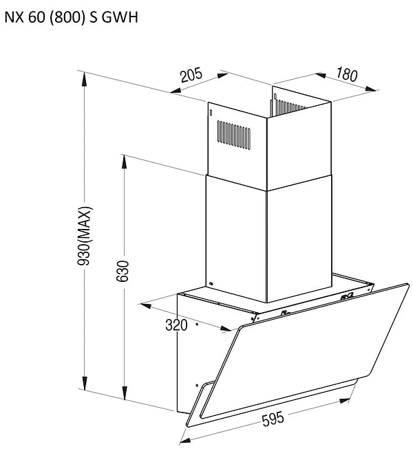 Фото - Витяжка декоративна Pyramida NX 60 (800) S GWH
