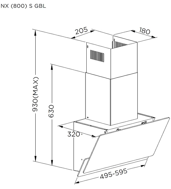 Фото - Витяжка декоративна Pyramida NX 60 (800) S GBL