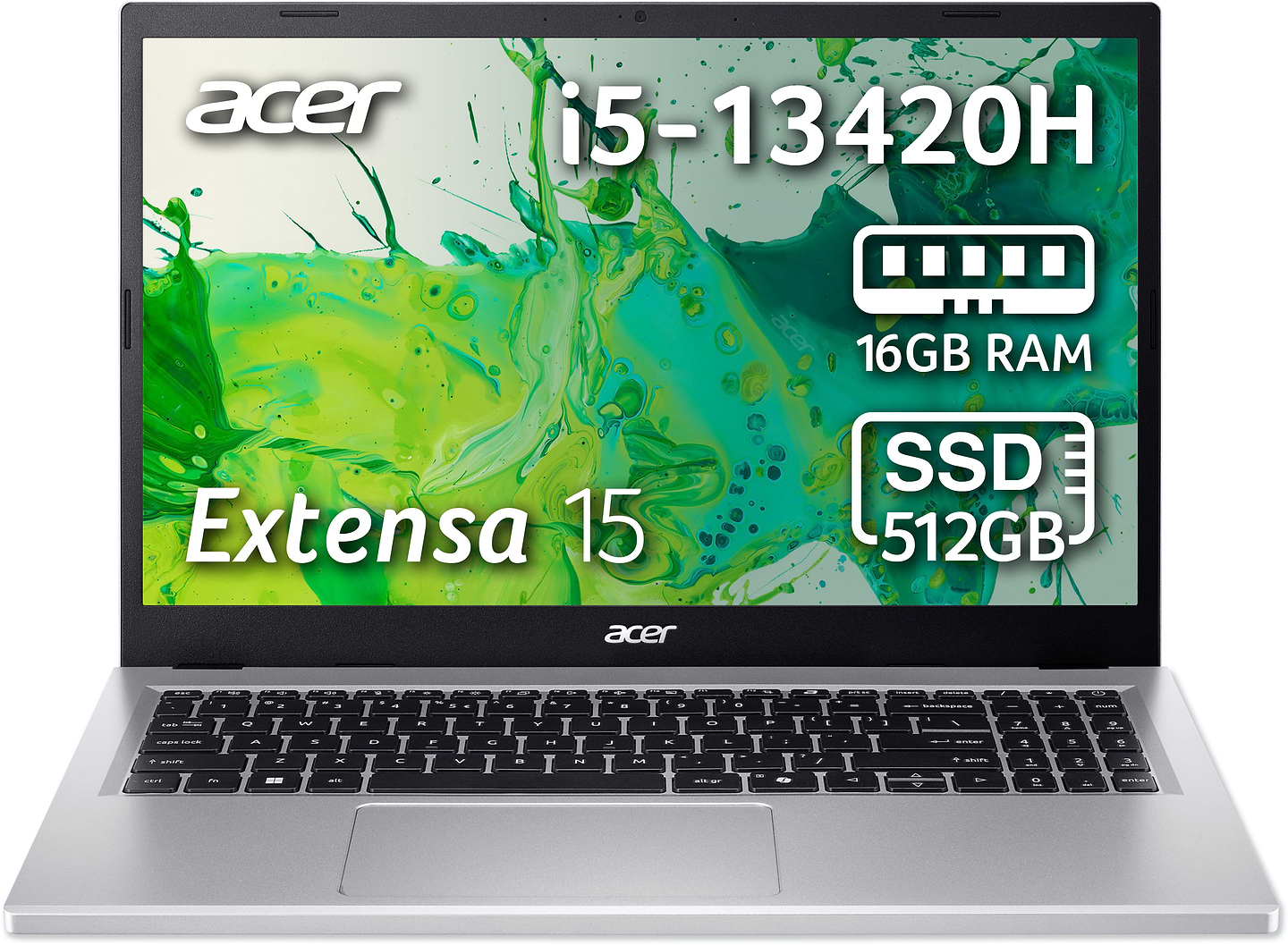 Ноутбук Acer Extensa 15 EX215-57 (NX.EJBEU.006) Silver - Фото 1