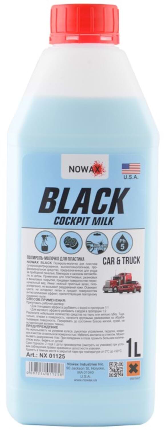 Фото - Поліроль для авто NOWAX Black Cockpit Milk 1 л (NX01125)