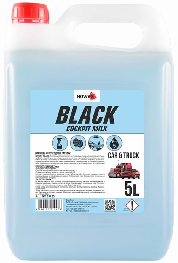 Фото - Полироль для авто NOWAX Black Cockpit Milk 5 л (NX05125)