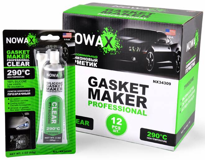 Фото - Герметик NOWAX високотемпературний 100% силіконовий прозорий (NX34309)