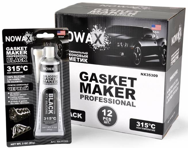 Герметик NOWAX високотемпературний 100% силіконовий чорний (NX35309)