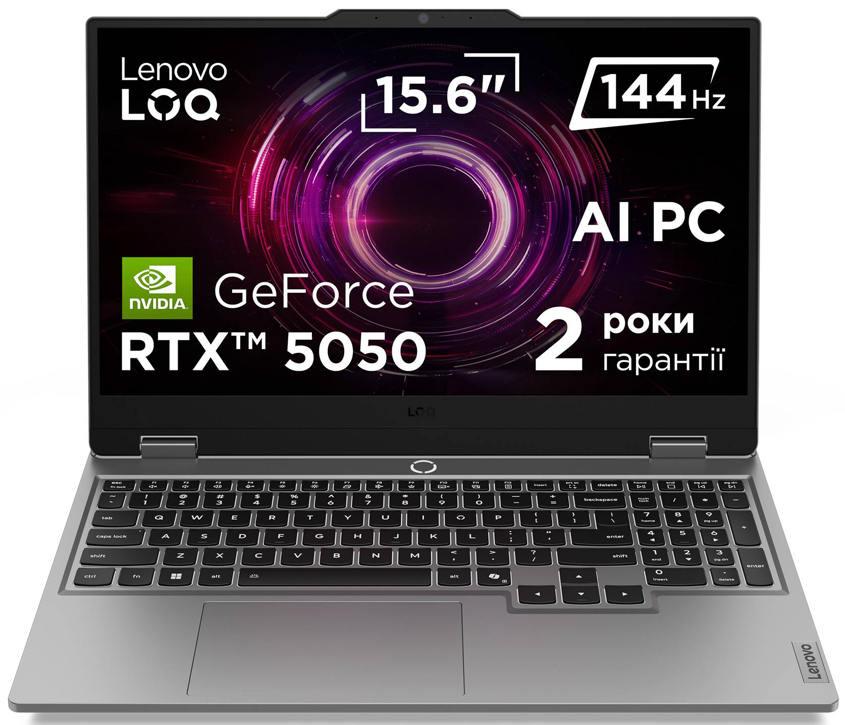 Ноутбук ігровий Lenovo LOQ 15AHP10 (83JG009HRA) Luna Grey - Фото 1