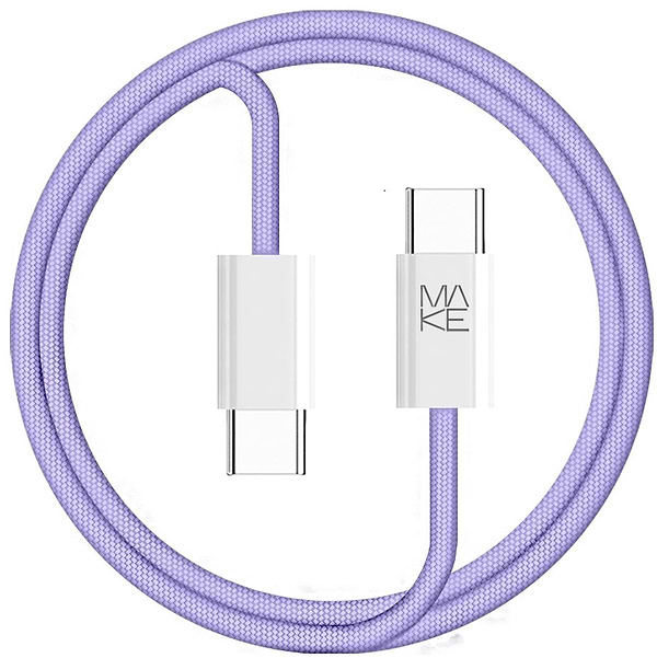 Фото - Кабель синхронізації даних MAKE Type-C PD 65W 1m Nylon Purple (MCB-CN1PL)