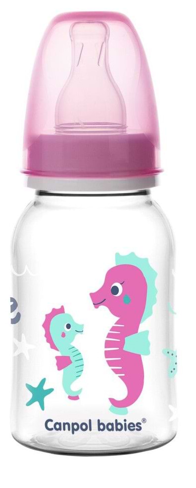Пляшка для годування Canpol babies 120 мл PP LOVE&SEA - рожева (59/300_pin)