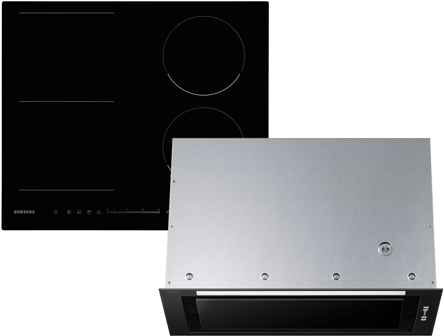 Комплект техники Samsung Варочная панель + Витяжка встраиваемая Samsung NZ64R3747BK/WT + NK52FG455CC/UR