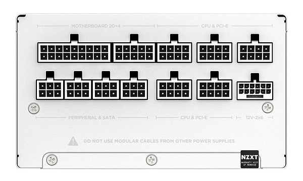 Фото - Блок живлення для ПК NZXT ATX 3.1 1200 Watt 80 Plus Gold Fully Modular Low-Noise Power Supply White (PA-2G2BW-EU)