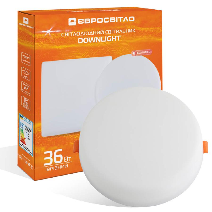 Світлодіодний світильник Євросвітло LED-R-220-36 6400К без рамки (000058316) - Фото 1