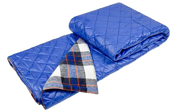 Фото - Плед полуторный Home Line 4 в 1 клетка синяя (145268)