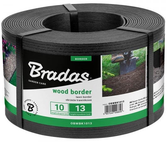 Стрічка газонна BRADAS WOOD BORDER 130х2.8мм 10м Чорний (OBWBK1013)