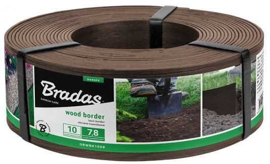 Стрічка газонна BRADAS WOOD BORDER 78х2.8мм 10м Коричневий (OBWBR1008)