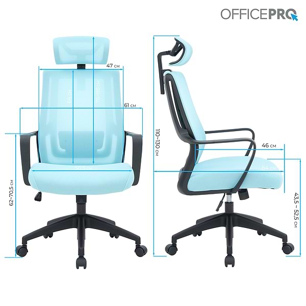 Фото - Кресло офисное OfficePro Harmony (OC310-B-BL-BL) Black/Blue