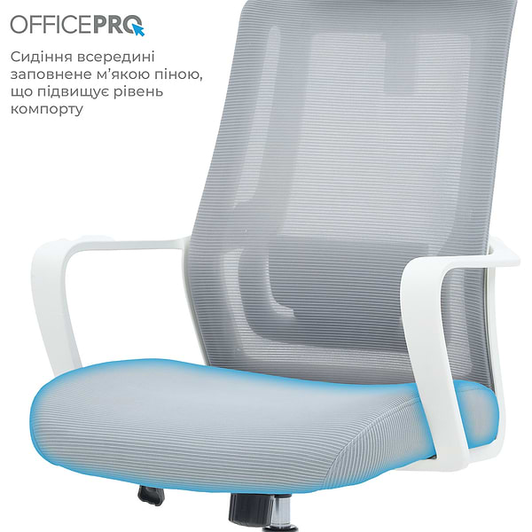 Фото - Кресло офисное OfficePro Harmony (OC310-W-LG-LG) White/Light Gray