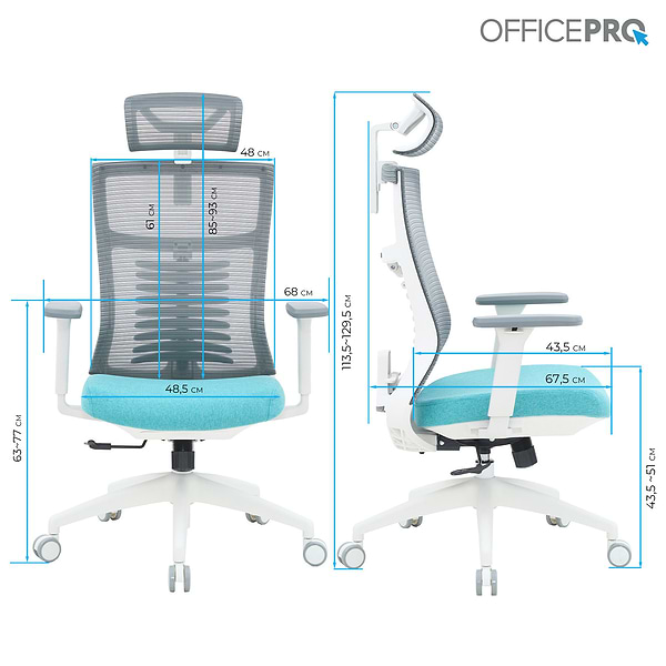 Фото - Кресло офисное OfficePro Balance (OC550-W-DG-BL) White/Dark Gray/Blue