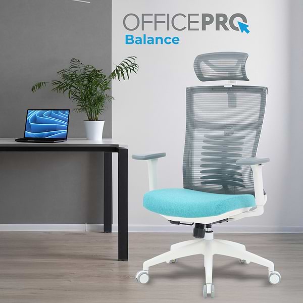 Фото - Кресло офисное OfficePro Balance (OC550-W-DG-BL) White/Dark Gray/Blue