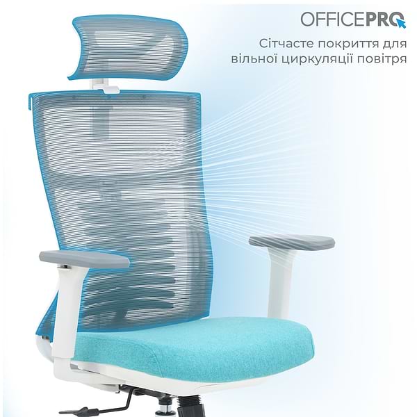 Фото - Кресло офисное OfficePro Balance (OC550-W-DG-BL) White/Dark Gray/Blue
