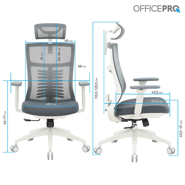Фото - Кресло офисное OfficePro Balance (OC550-W-DG-DG) White/Dark Gray
