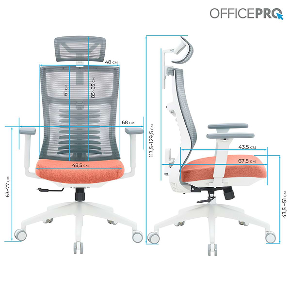 Фото - Кресло офисное OfficePro Balance (OC550-W-DG-OR) White/Dark Gray/Orange