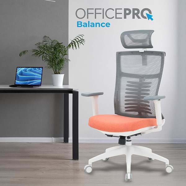 Фото - Кресло офисное OfficePro Balance (OC550-W-DG-OR) White/Dark Gray/Orange