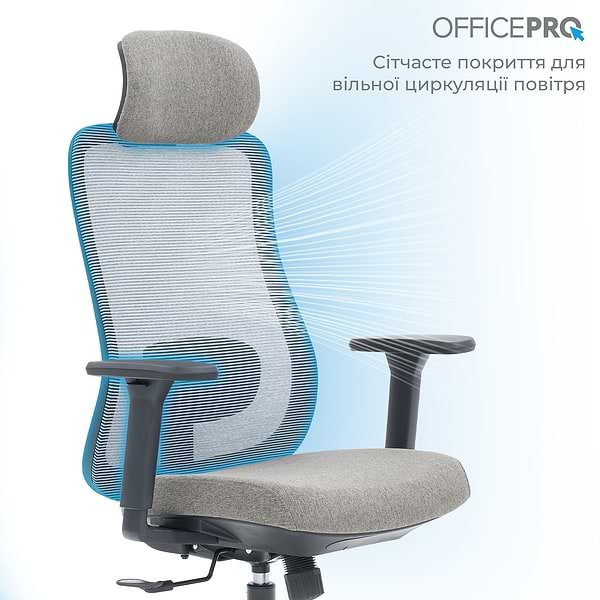 Фото - Крісло офісне OfficePro Wave (OC599-B-DG-DG) Black/Dark Gray