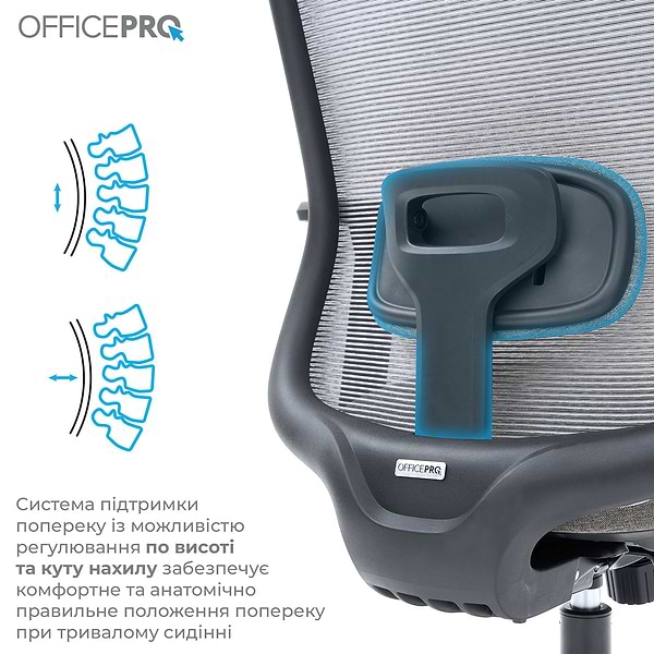Фото - Крісло офісне OfficePro Wave (OC599-B-DG-DG) Black/Dark Gray