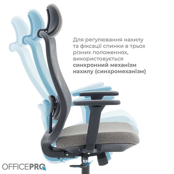 Фото - Крісло офісне OfficePro Wave (OC599-B-DG-DG) Black/Dark Gray