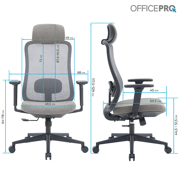 Фото - Крісло офісне OfficePro Wave (OC599-B-DG-DG) Black/Dark Gray