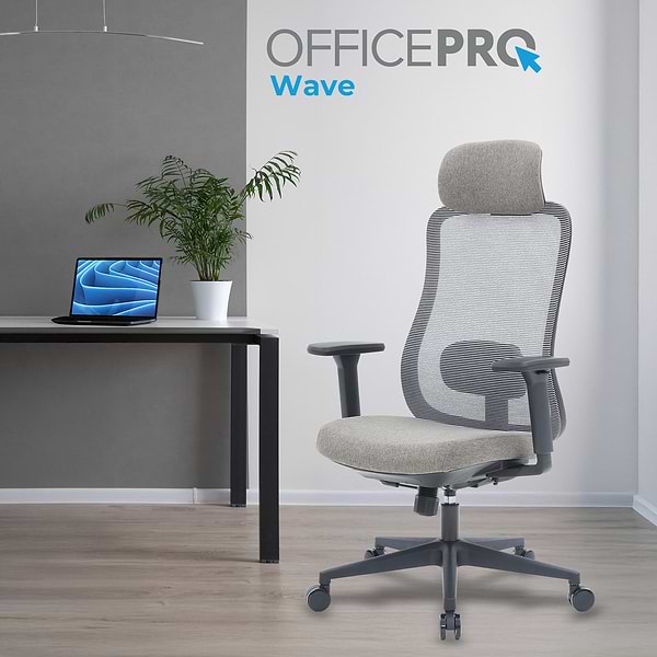Фото - Крісло офісне OfficePro Wave (OC599-B-DG-DG) Black/Dark Gray