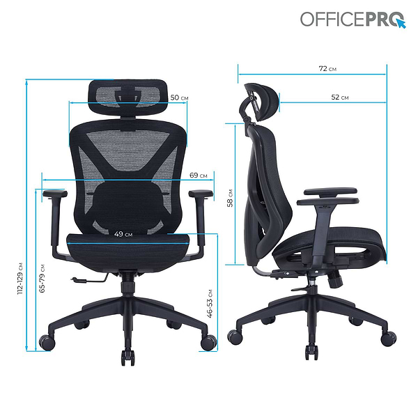 Фото - Крісло офісне OfficePro Atlas (OC630-B-B-B) Black