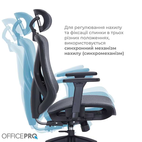 Фото - Крісло офісне OfficePro Atlas (OC630-B-DG-DG) Black/Dark Gray