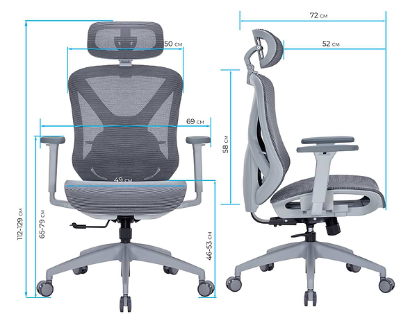 Фото - Крісло офісне OfficePro Atlas (OC630G-DG-DG) Gray/Dark Gray