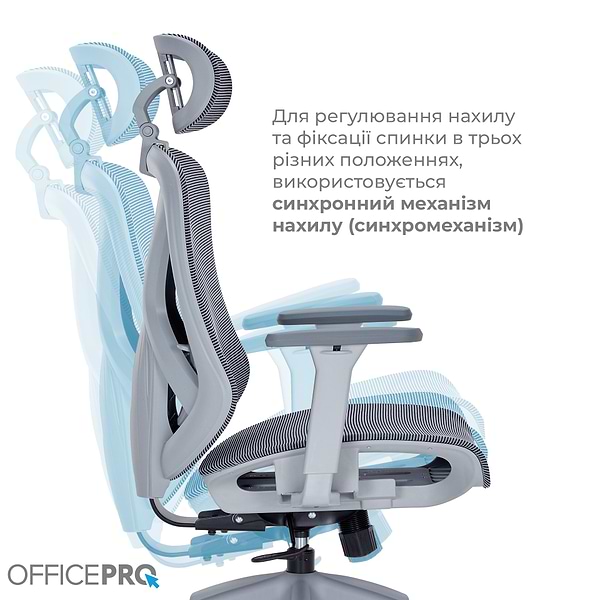 Фото - Крісло офісне OfficePro Atlas (OC630G-DG-DG) Gray/Dark Gray