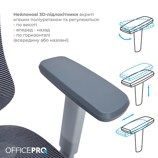 Фото - Крісло офісне OfficePro Atlas (OC630G-DG-DG) Gray/Dark Gray