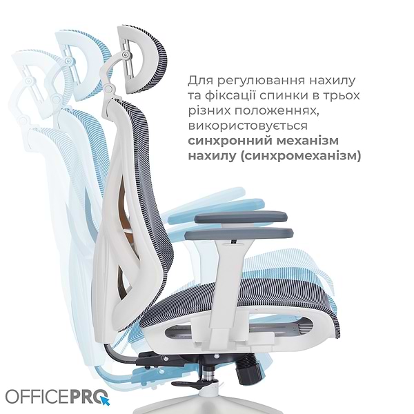 Фото - Крісло офісне OfficePro Atlas (OC630-W-DG-DG) White/Dark Gray