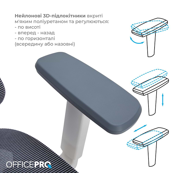 Фото - Крісло офісне OfficePro Atlas (OC630-W-DG-DG) White/Dark Gray