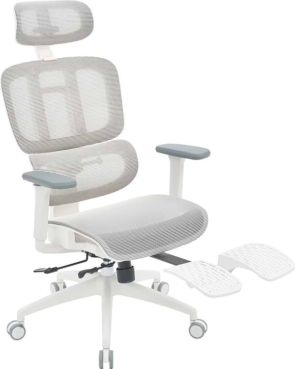 Фото - Кресло офисное OfficePro Skyline Footrest (OC750-W-LG-LG) White/Light Gray