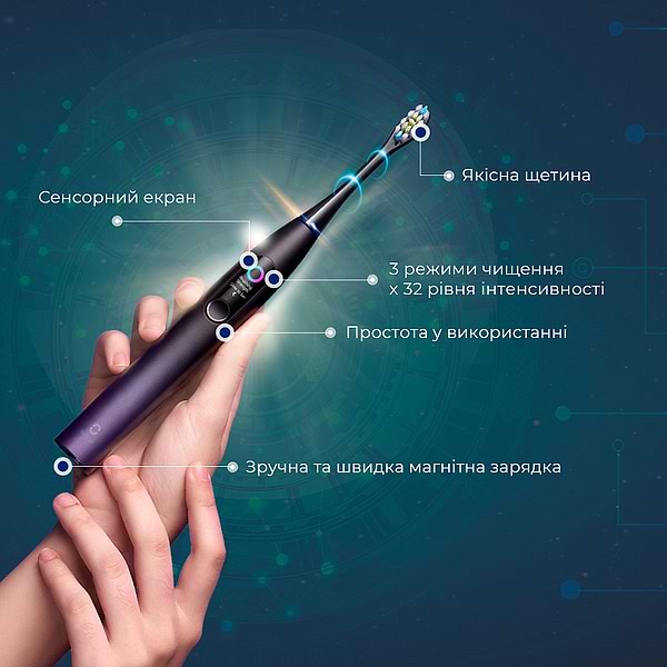 Фото - Зубна щітка електрична Oclean X Pro Aurora Purple (OLED) (Global)