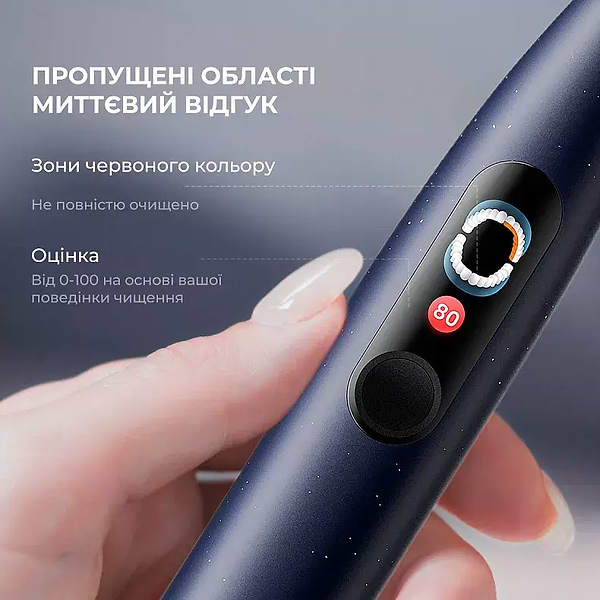 Фото - Зубна щітка електрична Oclean X Pro Digital Electric Toothbrush Dark Blue (6970810553482)