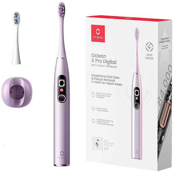 Фото - Зубна щітка електрична Oclean X Pro Digital Electric Toothbrush Purple (6970810553475)
