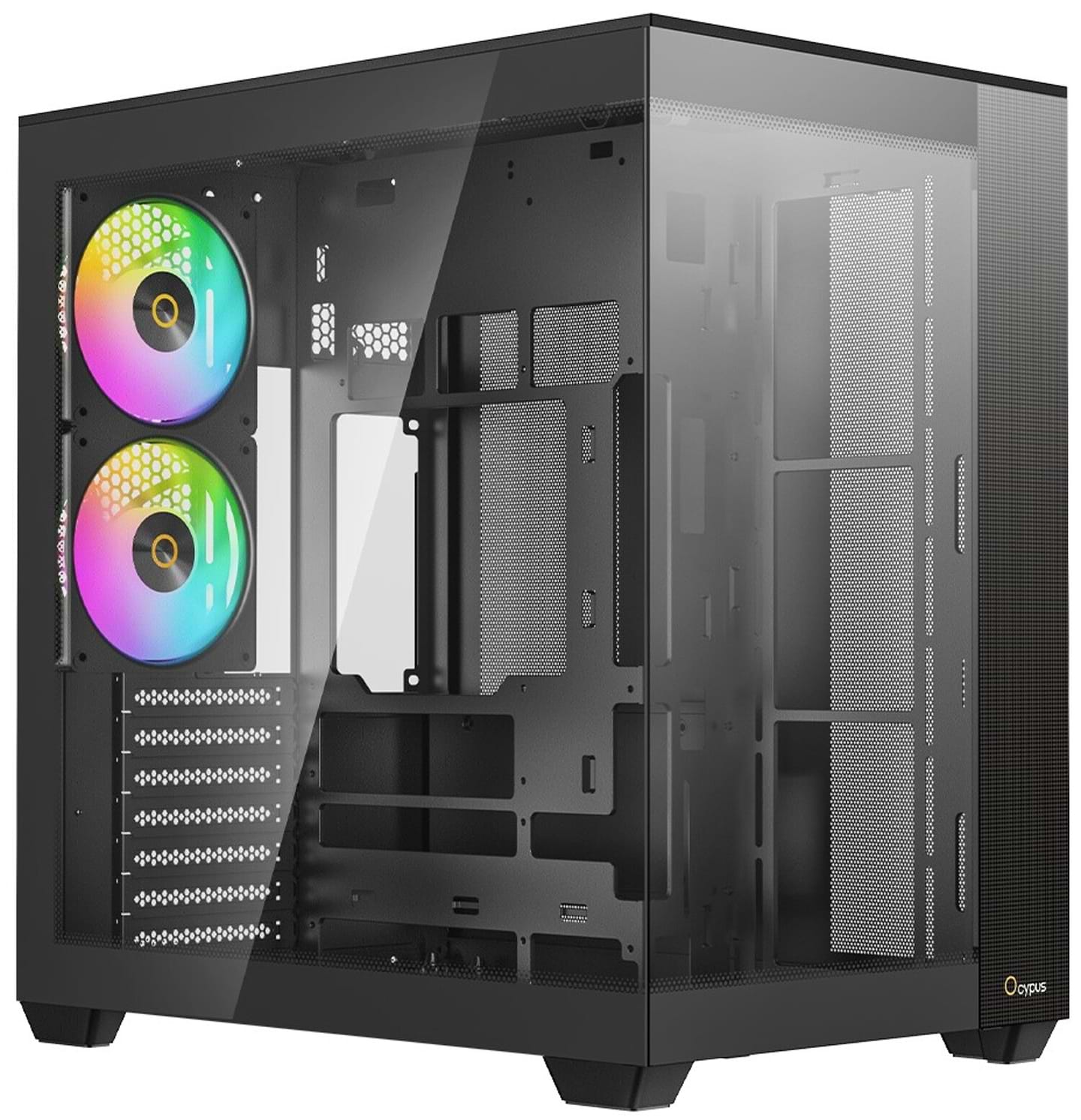 Корпус OCYPUS ATX W/O PSU DELTA C74 ARGB (DELTA-C74-BKD200XX-GL)