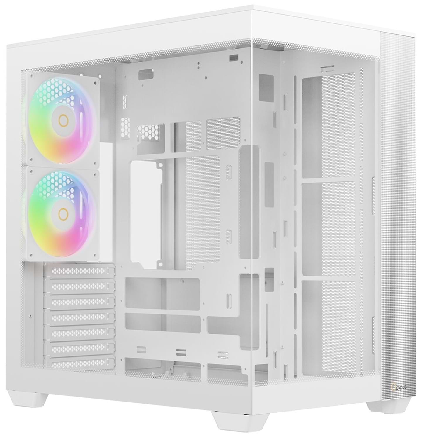 Корпус OCYPUS ATX W/O PSU DELTA C74 ARGB (DELTA-C74-WHD200XX-GL)