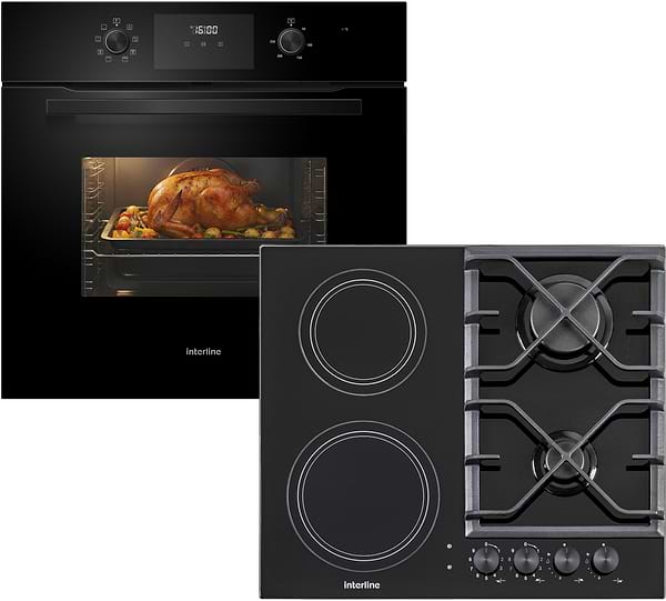 Фото - Комплект техніки Interline Духова шафа + Варильна поверхня Interline OEG 581 ECR BA + HCG 561 FGT BA Фото - Комплект техніки Interline Духова шафа + Варильна поверхня Interline OEG 581 ECR BA + HCG 561 FGT BA