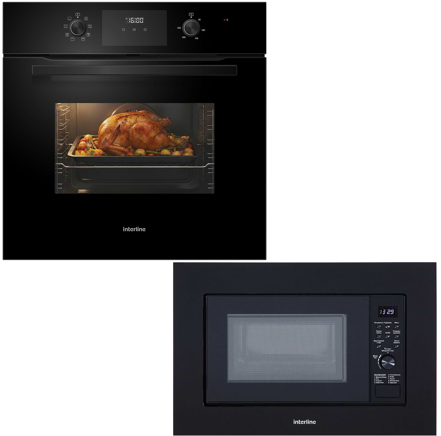 Купить Комплект техники Interline Духовой шкаф + Микроволновая печь встраиваемая Interline OEG 581 ECR BA + MWS 420 ESA BA - Фото 1 Комплект техники Interline Духовой шкаф + Микроволновая печь встраиваемая Interline OEG 581 ECR BA + MWS 420 ESA BA - Фото 1