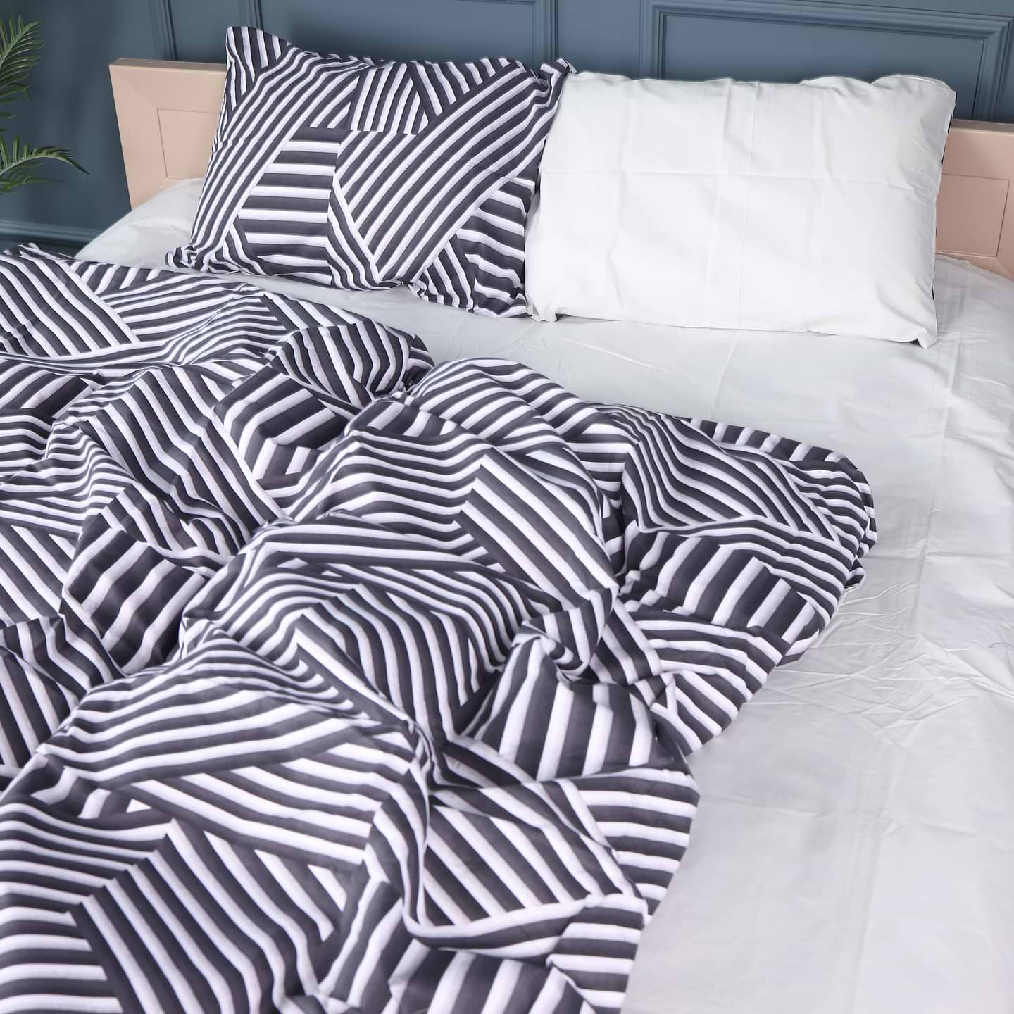 Комплект постельного белья MirSon King Size 220х240 см 17-0629 Diamond Black White Бязь (2200008464509)