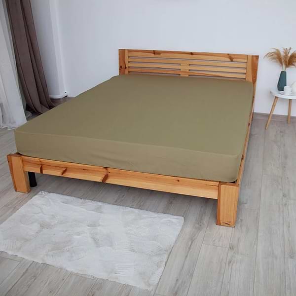 Фото - Простынь односпальная ТЕП ВДОХНОВЕНИЕ с резинкой 90х200 см Олива (2-04020_27813)